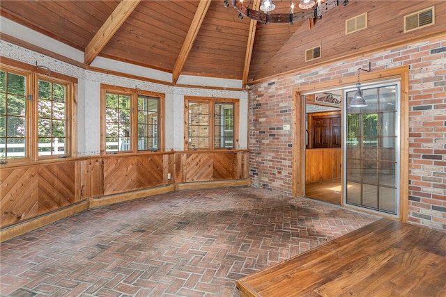 285 Panorama, Penfield, NY 14625 - unfurnished sunroom featuring a chandelier and french doors