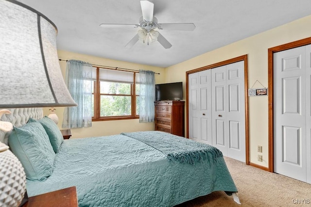 5810 Nobleton Cir, Onondaga, NY 13078 - bedroom featuring carpet floors, ceiling fan, and a closet