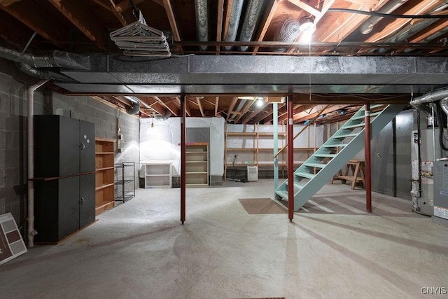 5810 Nobleton Cir, Onondaga, NY 13078 - unfinished basement featuring stairway