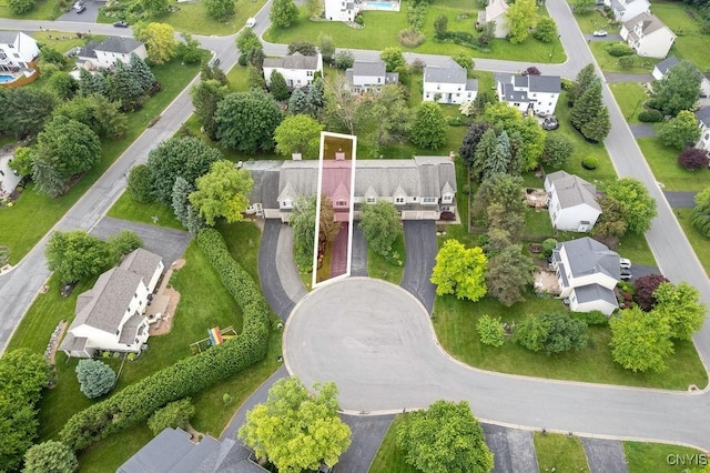 5810 Nobleton Cir, Onondaga, NY 13078 - aerial perspective of suburban area featuring property boundaries highlighted