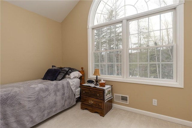 6270 Wolf Run Rd, Campbell, NY 14821 - carpeted bedroom featuring lofted ceiling and baseboards