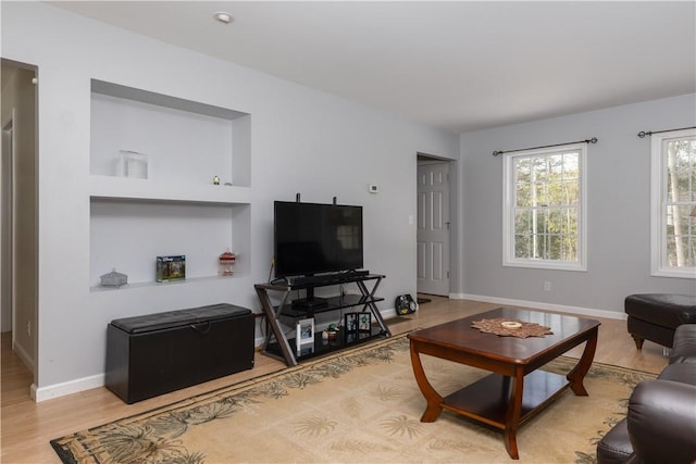 6270 Wolf Run Rd, Campbell, NY 14821 - living area with light wood-type flooring and built in features