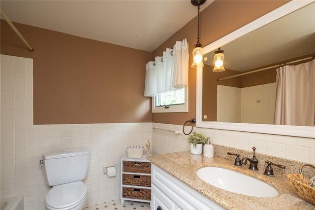 151 Chapel Hill Dr, Irondequoit, NY 14617 - bathroom with vanity, tile walls, and a wainscoted wall