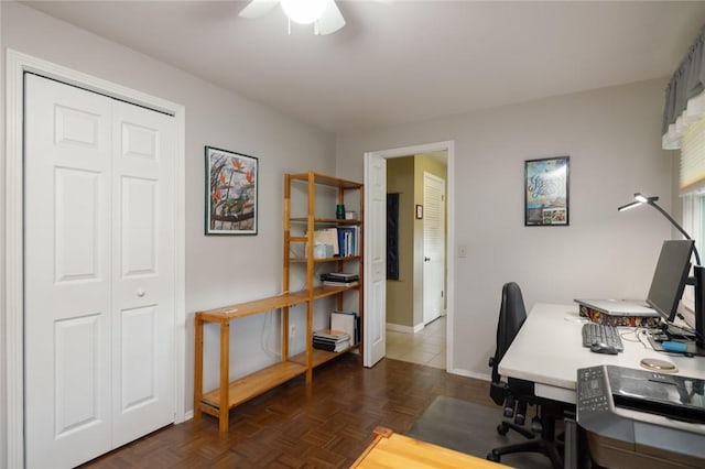 151 Chapel Hill Dr, Irondequoit, NY 14617 - office space with ceiling fan and baseboards