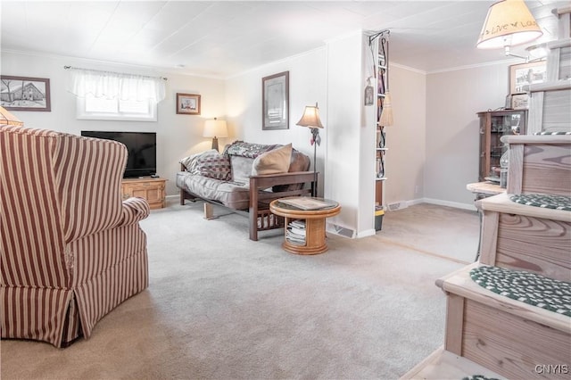 225 Breen Ave, Watertown-City, NY 13601 - carpeted living area featuring ornamental molding and baseboards