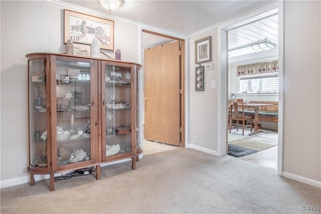 225 Breen Ave, Watertown-City, NY 13601 - hallway featuring carpet and crown molding