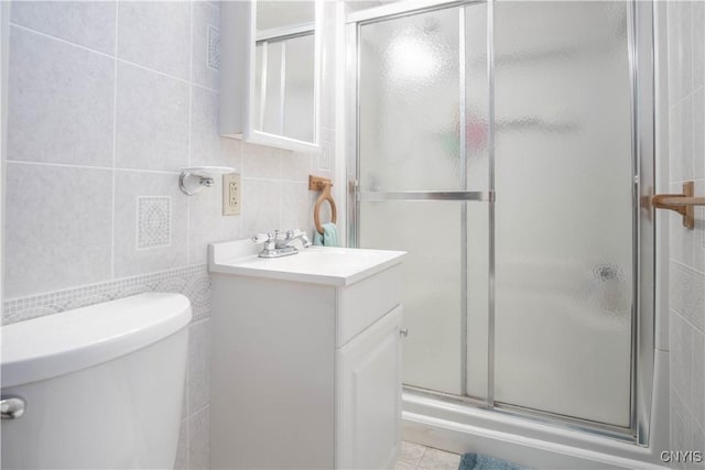 225 Breen Ave, Watertown-City, NY 13601 - full bath with tile walls, vanity, and a stall shower