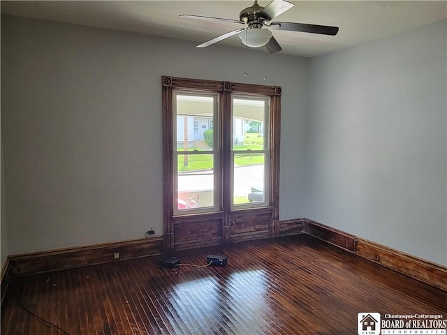 116 Park St, Jamestown, NY 14701 - unfurnished room with hardwood / wood-style floors and ceiling fan