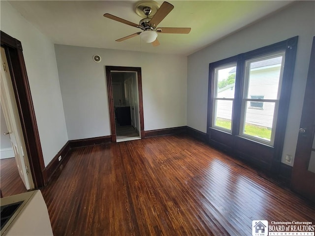 116 Park St, Jamestown, NY 14701 - spare room featuring wood finished floors and ceiling fan