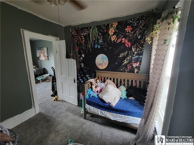 116 Park St, Jamestown, NY 14701 - bedroom with carpet and a ceiling fan