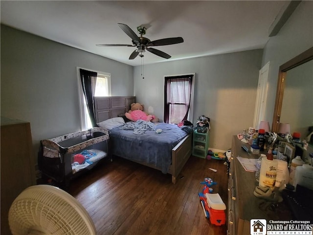 116 Park St, Jamestown, NY 14701 - bedroom featuring wood finished floors and a ceiling fan