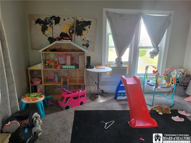 116 Park St, Jamestown, NY 14701 - game room with carpet flooring and cooling unit