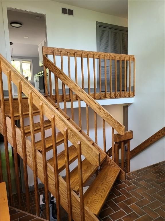 1324 New Seabury Ln, Victor, NY 14564 - stairs with brick floors