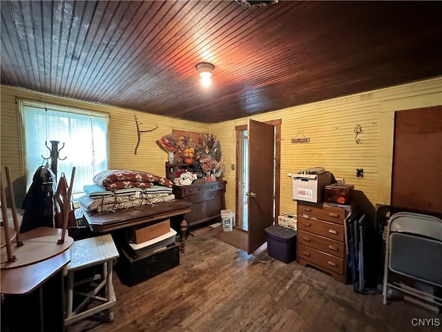 4076 State Highway 37, Morristown, NY 13669 - dining space with wood ceiling, wood finished floors, and wooden walls