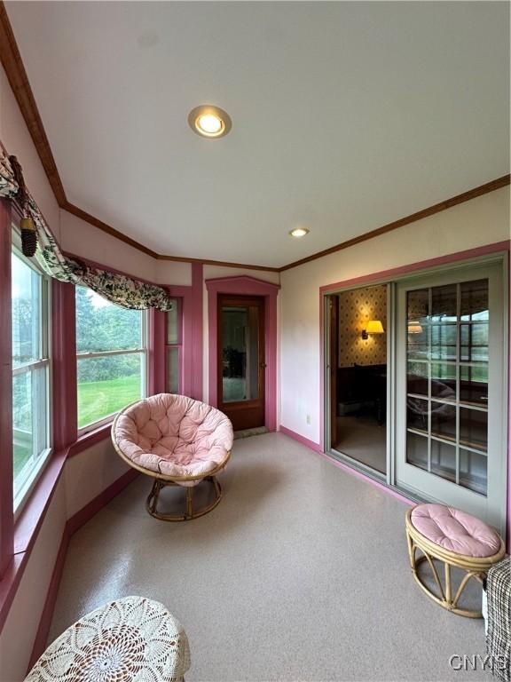 4076 State Highway 37, Morristown, NY 13669 - living area with ornamental molding and recessed lighting