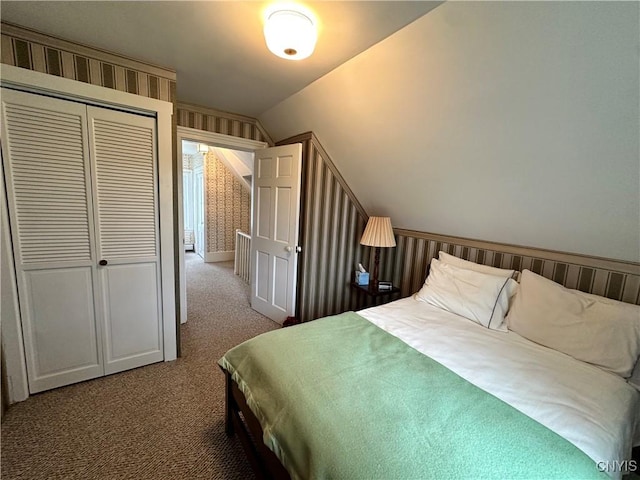 4076 State Highway 37, Morristown, NY 13669 - bedroom with lofted ceiling, carpet, and a closet