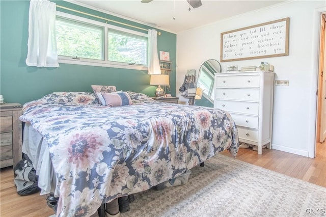21912 Birch Ln, Watertown Town, NY 13601 - bedroom featuring wood finished floors, crown molding, and ceiling fan