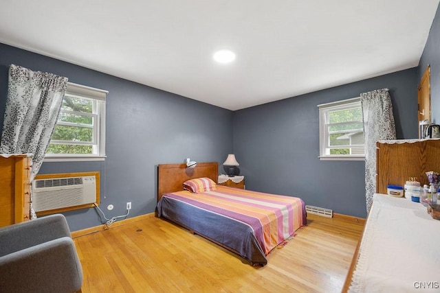17 Hummingbird Pl, Clay, NY 13090 - bedroom with multiple windows, wood finished floors, and a wall mounted AC