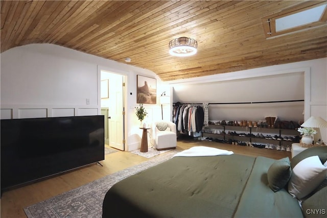 31768 Wilton Rd, Rutland, NY 13619 - bedroom with lofted ceiling, wooden ceiling, and wood finished floors