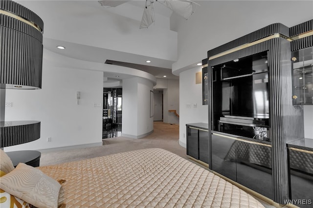 40 Waterfront Cir, Buffalo, NY 14202 - kitchen with carpet flooring, recessed lighting, and a ceiling fan