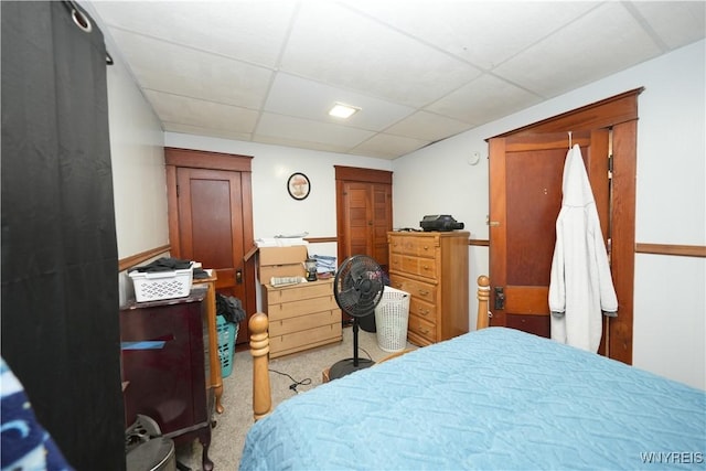 377 Pine Ridge Rd, Cheektowaga, NY 14225 - carpeted bedroom with a drop ceiling