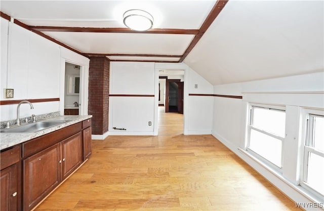 377 Pine Ridge Rd, Cheektowaga, NY 14225 - bar with light wood-style floors and vaulted ceiling