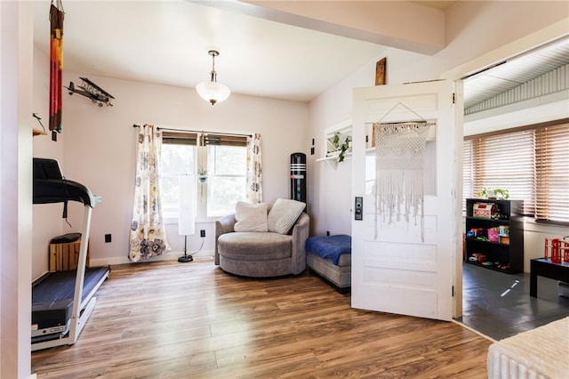 3839 Thompson Ave, Castile, NY 14549 - living area featuring wood finished floors and baseboards