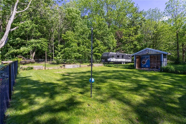 3839 Thompson Ave, Castile, NY 14549 - view of yard with a shed and a forest view