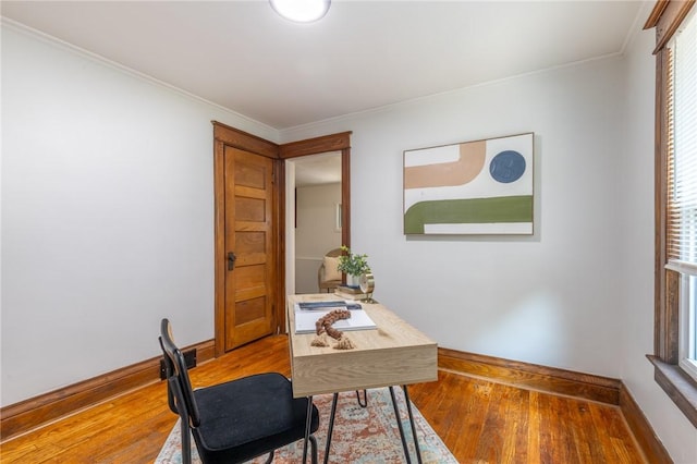 234 Depew St, Rochester, NY 14611 - home office featuring wood finished floors and crown molding