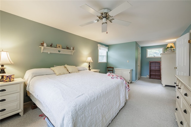 208 Blackwell Ln, Henrietta, NY 14467 - bedroom featuring light colored carpet and ceiling fan