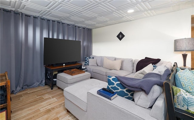 377 Bingham Center Rd, Bingham, PA 16923 - living room featuring an ornate ceiling and light wood-style flooring
