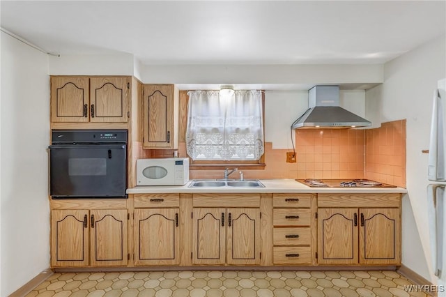 45 Eckhert St, Buffalo, NY 14207 - kitchen featuring oven, wall chimney exhaust hood, white microwave, electric cooktop, and light countertops