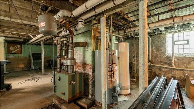 2009 Seneca St, Buffalo, NY 14210 - below grade area with gas water heater and a heating unit