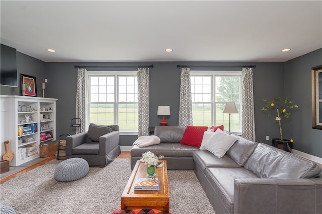 4582 Belwood Dr, Geneseo, NY 14454 - living area with wood finished floors and recessed lighting