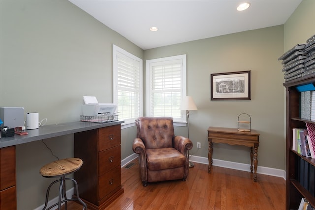 4582 Belwood Dr, Geneseo, NY 14454 - home office featuring light wood-type flooring and recessed lighting