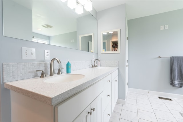 4582 Belwood Dr, Geneseo, NY 14454 - full bathroom featuring double vanity and backsplash