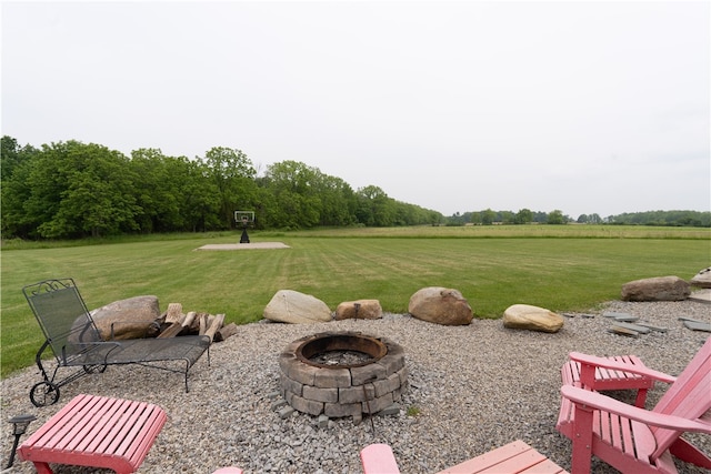 4582 Belwood Dr, Geneseo, NY 14454 - view of grassy yard featuring a fire pit
