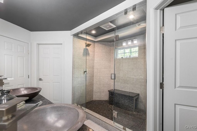 98 Krystyna Ln Unit 6, Cato, NY 13080 - full bathroom with a sink and a stall shower