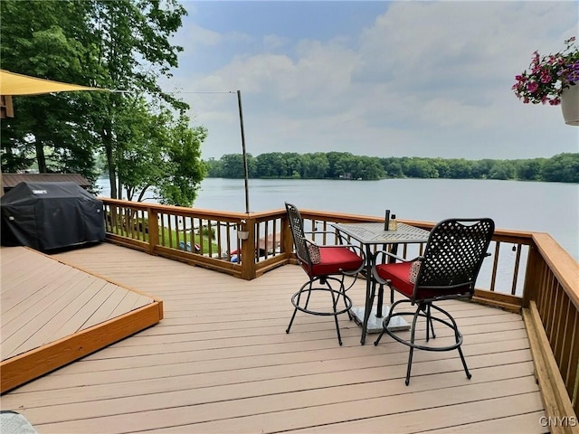 7530 Song Lake Rd, Preble, NY 13159 - wooden terrace featuring grilling area and a water view