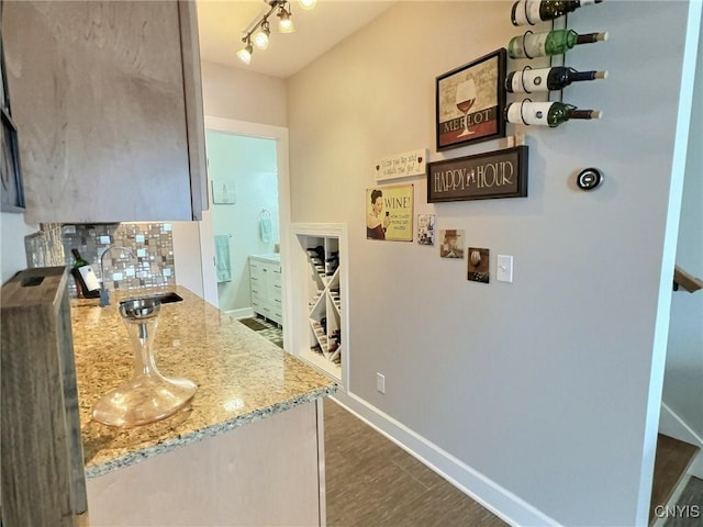 7530 Song Lake Rd, Preble, NY 13159 - kitchen with dark wood-style flooring and light stone countertops