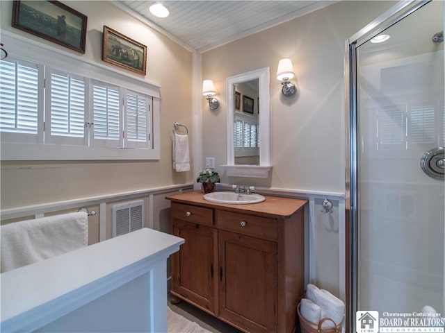 4896 Ashville Bay Rd, North Harmony, NY 14710 - full bathroom featuring a shower with door and vanity