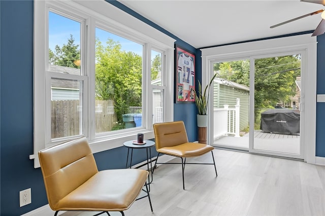 45 Croydon Rd, Rochester, NY 14610 - sitting room with ceiling fan and wood finished floors