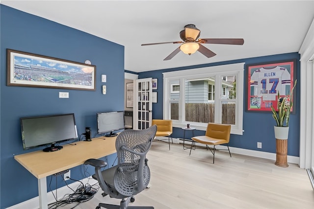 45 Croydon Rd, Rochester, NY 14610 - office area featuring wood finished floors and a ceiling fan