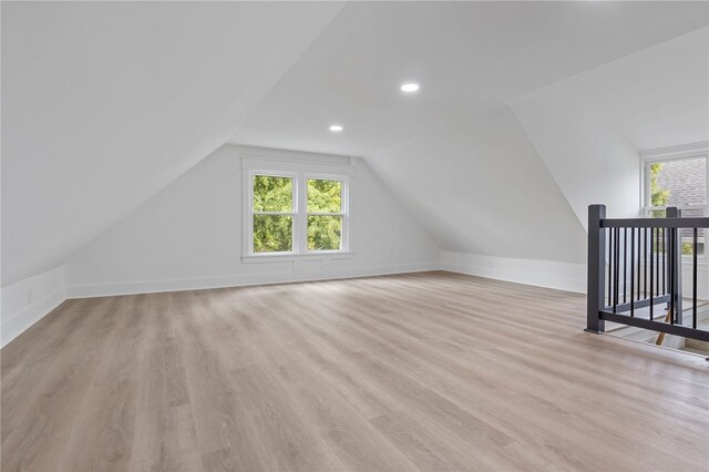 45 Croydon Rd, Rochester, NY 14610 - bonus room with plenty of natural light, lofted ceiling, light wood-type flooring, and recessed lighting