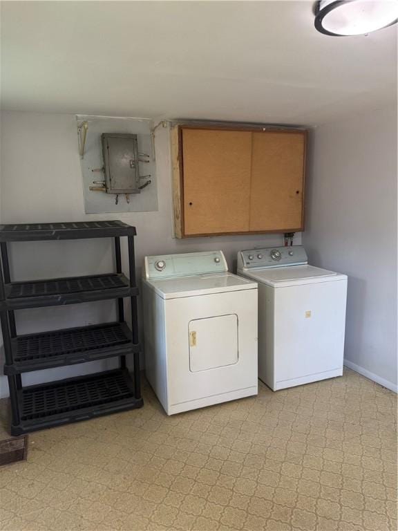 201 Sheppard St, Milo, NY 14527 - washroom with washer and dryer, cabinet space, and electric panel