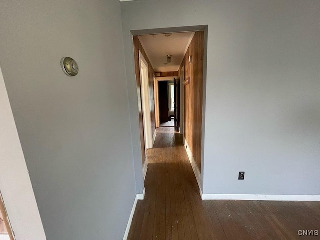 551/2 N Helmer Ave, Manheim, NY 13329 - hallway with baseboards and dark wood-style floors