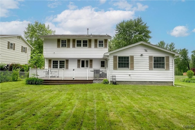 7698 Anchor Dr, Clay, NY 13090 - back of house with a wooden deck