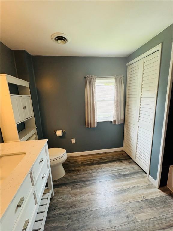 216 W William St Unit 201, Corning-City, NY 14830 - bathroom featuring vanity, a closet, and wood finished floors