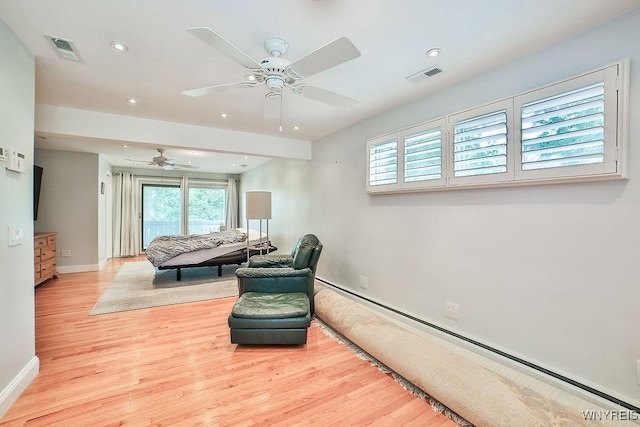 425 Vanderbilt Ave, Niagara Falls, NY 14305 - living area featuring wood finished floors, a ceiling fan, and recessed lighting