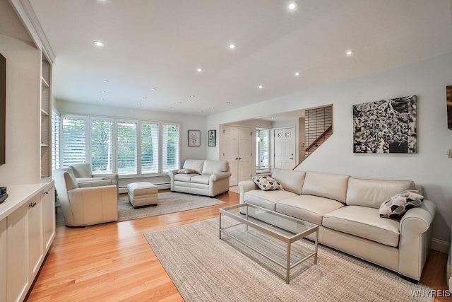 425 Vanderbilt Ave, Niagara Falls, NY 14305 - living room with light wood-style floors and recessed lighting